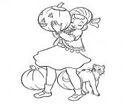 Coloriage fille halloween