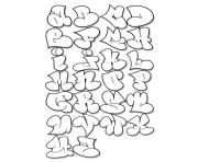 Coloriage alphabet facon graffitis