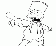 Coloriage Bart en colere avec une cravate