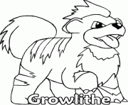 Coloriage pokemon 058 Growlithe