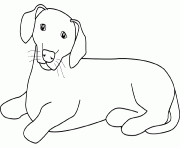 Coloriage dessin chien dachsund
