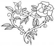 Coloriage saint valentin coeur en forme de fleur