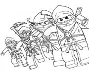 Coloriage dessin ninjago 4 ninjas