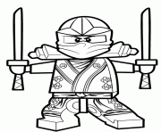 Coloriage ninjago dessin cole deux epees
