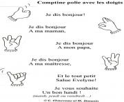 Coloriage rentree maternelle comptine polie