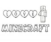 Coloriage love minecraft