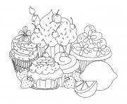 Coloriage beautiful sweet cupcake coloring pages