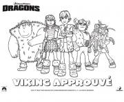 Coloriage dragons le film viking groupe