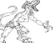 Coloriage dragon fille femme muscle