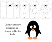 Coloriage comment dessiner un pingouin