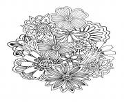 Coloriage zen antistress abstract pattern flowers by juliasnegireva