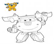Coloriage Super Wings Donnie mode robot