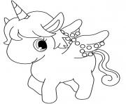 Coloriage dessin licorne cute kawaii