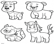 Coloriage chien ours cheval chat animaux