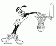 Coloriage Dingo joue au Basket Ball