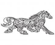 Coloriage adulte cheval antistress 04