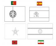 Coloriage fifa coupe du monde 2018 Groupe B Portugal Espagne Maroc Iran
