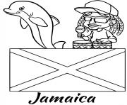 Coloriage jamaica drapeau reggae