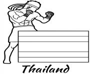 Coloriage thailande drapeau muay thai