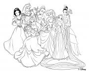 Coloriage raiponce et les princesses disney