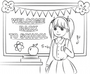 Coloriage bienvenue a la rentree scolaire