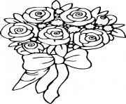 Coloriage bouquet de fleurs rose