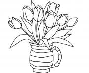 Coloriage tulipes plantes herbacees