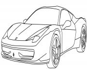 Coloriage voiture de sport Voiture Ferrari dessin