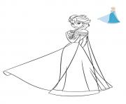 Coloriage elsa frozen 2020 robe de princesse disney
