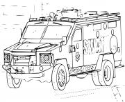 Coloriage voiture SWAT 4x4 Police