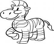 Coloriage animaux sauvage comme le zebre pour les enfants de la maternelle