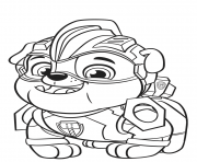 Coloriage Paw Patrol Mighty Pups Rubble