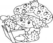 Coloriage Charlotte aux fraises lit un livre