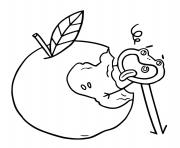 Coloriage manger des pommes pour etre en sante