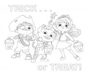 Coloriage cocomelon halloween trick or treat