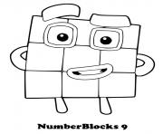 Coloriage numberblocks 9 nine
