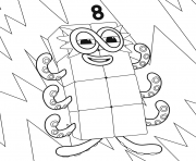 Coloriage Numberblocks Number 8