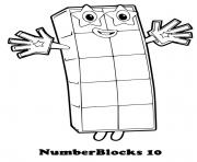 Coloriage numberblocks 10 ten