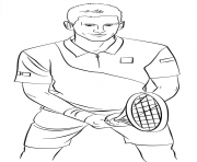 Coloriage novak djokovic tennis