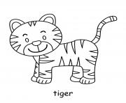 Coloriage tigre mignon