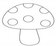 Coloriage simple champignon