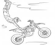 Coloriage moto cross motorcycles grand saut