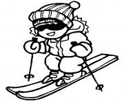 Coloriage ski alpin enfant