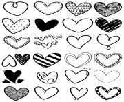 Coloriage motifs coeurs pattern hearts