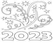 Coloriage 2023 new year etincelles